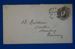 L2 ETATS UNIS BELLE LETTRE ASSEZ RARE 1880 BOSTON  POUR HAMBOURG GERMANY  + AFFRANCH INTERESSANT - Lettres & Documents