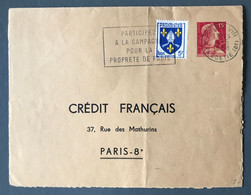 France Entier N°1011-E1, Repiquage CREDIT FRANCAIS 1958 - (B3753) - Bigewerkte Envelop  (voor 1995)