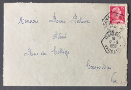 France N°1011 Sur Enveloppe, TAD Recette Auxiliaire MONIEUX, Vaucluse 17.5.1956 - (B3764) - 1921-1960: Période Moderne