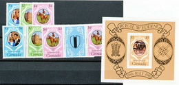 GRENADA ROYAL WEDDING CHARLES & DIANA Superb U/M Set + Gutterpair-set + MS - Grenada (1974-...)