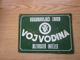 Old Tin Plate Osiguravajuci Zavod Vojvodina Insurance Institute Of Vojvodina 18x13 Cm Biztosito Intezet - Zinn