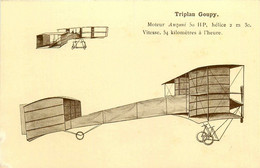 Avion * Aviation * Le Triplan GOUPY , Moteur Anzani - ....-1914: Precursors