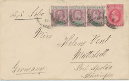 GOLD COAST 1906 Edward VII 1D Postal Stationery Env Uprated 1/2D (3x) SS SOBO - Gold Coast (...-1957)