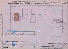 259796 / Bulgaria 1940 - 20 Leva (1938)  Revenue Fiscaux , Water Supply Plan For A Building In Sofia , Bulgarie - Andere Pläne