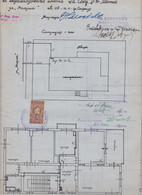 259798 / Bulgaria 1939 - 20 Leva (1938)  Revenue Fiscaux , Water Supply Plan For A Building In Sofia , Bulgarie - Andere Pläne