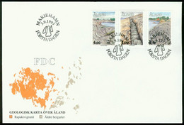 Fd Aland Islands FDC 1993 MiNr 75-77 | Åland Geology. Folded Gneiss,Sottunga, Diabase Dyke,Sottunga,Pillow Lava,Kumlinge - Aland