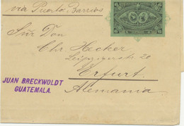 GUATEMALA 1897 Central American Exhibition VFU 6 Cent. Postal Stationery Wrapper - Guatemala