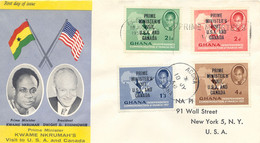 GHANA 1958 Dr. Kwame Nkrumah - Prime Ministers Visit In USA And Canada FDC - Ghana (1957-...)