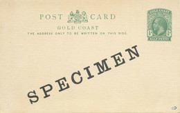 GOLD COAST 1916, ½ D Green George V Superb Postal Stationery Postcard "SPECIMEN" - Côte D'Or (...-1957)