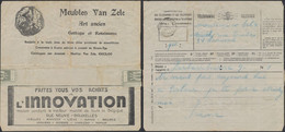 Télégramme (Série G N°7) + Publicité Au Verso (Meubles Van Zele, Eecloo / Innovation) > Antwerpen C. 15/6/1930 - Post Office Leaflets