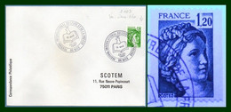 Variété Sabine N° 2103 Sans Pho.BT Bureau Temporaire NICE Festival International Du Livre Et De La Presse 1981 - Cartas & Documentos