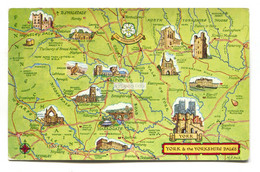 J. Salmon Map Postcard No. 4625, Used In 1961 - York And The Yorkshire Dales, England, UK - Carte Geografiche