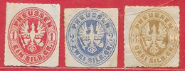 Prusse N°17 1s, N°19 2s, N°20 3s 1861-65 (*) - Preussen (Prussia)