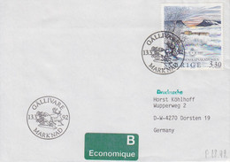 Suéde, Lettre Obl. Gällivare (Renne Attelé) Le 13/3/92 Sur N° 1536 (station Abisko) - Storia Postale