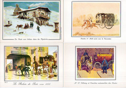 Série 4 CP - Attelages Postaux - Malle Poste - Filbury Et Omnibus - Poste Aux Lettres - Relais De Poste  (121314) - Poste & Facteurs