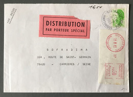 France N°2188 + Complément EMA + étiquette DISTRIBUTION PAR PORTEUR SPECIAL, De Martinique 1984 - (B3787) - 1961-....
