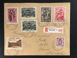 Briefomslag Recommande OBP 504-507 Rubenshuis + Staatswapen 40c BRUXELLES 1 BRUSSEL - Zwitserland - Cartas