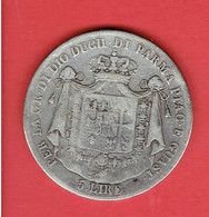 ITALIE DUCHE DE PARME PARMA 5 LIRES EN ARGENT MARIE LOUISE MARIA LUIGIA AUSTRIA 5 LIRE 1815 - Parma