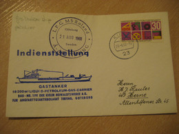 TIRPING Goteborg Sweden GAS Tanker Crude Oil Tanker Petrolier Tank Ship Cover KIEL 1968 Cancel GERMANY Petroleum Petrole - Gas