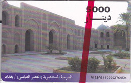 (CHIP NEGRO) TARJETA DE IRAQ DE 5000 DINARS DE MUSTANSERI SCHOOL (NUEVA-MINT) - Iraq