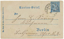 BERLIN 1893 3 Pf Privat-GA-Kartenbrief Der Neue Berl. Omnibus Packetfahrt AG K1 - Postales Privados - Usados