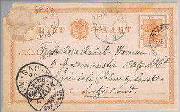 South Africa, 1897, For Zurich - Oranje-Freistaat (1868-1909)