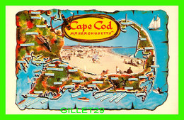 CAPE COD, MA - MAP - QUAINT CAPE COD - TRAVEL IN 1986 -  PUB BY BROMLEY & COMPANY INC - - Cape Cod