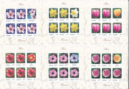 Romania 2020 FLOWERS, 6v (Sheets Of 5 Stamps + Label - Sheetlets) MNH. - Feuilles Complètes Et Multiples