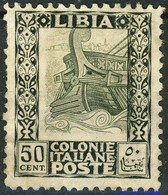 Libia 1926-30 Sassone N. 64 Dent. 11, C. 50 Nero E Bruno, Nuovo Senza Gomma (se ** Cat. € 4000) - Libia
