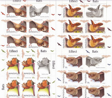 Romania 2016 BATS, 4v (Sheets Of 5 Stamps + Label - Sheetlets) MNH. - Ganze Bögen