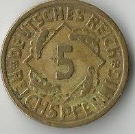 Pièce De Monnaie  5 Reichspfennig 1925 F - 5 Renten- & 5 Reichspfennig