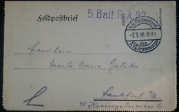 Feldpostkarte XVI Armeekorps   5Batt RA22 - Autres & Non Classés