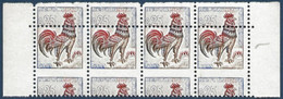 France 1962 Coq N°1331** Bde 4 1/2 De Carnets Non Confectionnés Variétés De Piquage Très à Cheval! Signé Calves - 1962-1965 Hahn (Decaris)