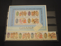 GHANA - 1977 ARTE E COSTUMI 4 VALORI + BF - NUOVI(++) - Ghana (1957-...)