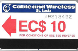 CARTE²-MAGNETIQUE-Générique-Cable And Wireless- EC$ 10-Utilisé-TBE/RARE - St. Lucia