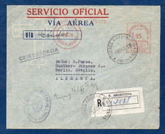 Argentina To Germany (Berlin), 1936, Via Condor & Hindenburg, Flight H-52, Official Service Cover - Covers & Documents