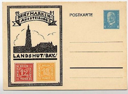 DR PP116/C2  Privat-Postkarte AUSSTELLUNG LANDSHUT 1931  Kat. 25,00 € - Cartoline