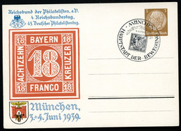 DR PP122/C106-01 Privat-Postkarte MÜNCHEN PHILATELISTENTAG Sost. München 1939 - Private Postwaardestukken