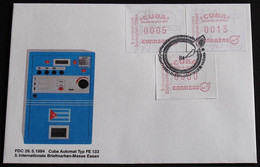 1984 Mi-Nr. ATM 1 Satz 1 FDC Sonderstempel Int. Brfm Messe Essen - Franking Labels