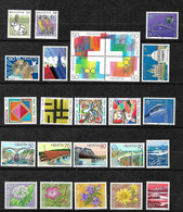 Suisse N° 1364  à 1388   Neufs * *  TB = MNH  VF   Voir Scans        - Unused Stamps