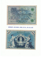 GERMANY-100 MARK-1908 , P # 34 ,  VG . - 100 Mark