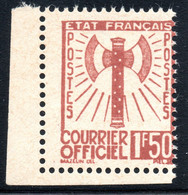 FRANCE,1943 OFFICIAL Y.T. 8 1.50FR.,MNH,AXE,WW II - Otros & Sin Clasificación