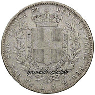 VITTORIO EMANUELE II 5 LIRE 1852 GENOVA RARA MONETA REGNO DI SARDEGNA - Piamonte-Sardaigne-Savoie Italiana