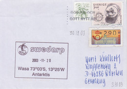 Suéde, Lettre Obl. Gott Nytt Är Le 30/12/03 Sur Vignette 2,90 + N° 2007 (Nobel) + Swedarp 20/11/03 - Storia Postale