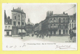 * Tourcoing (Dép 59 - Nord - France) * (B.F. Paris, Nr 23) Rue De L'hotel De Ville, Animée, Enfants, Vélo, Old, Rare - Tourcoing