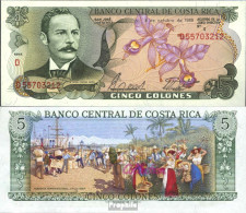 Costa Rica Pick-Nr: 236d (1989) Bankfrisch 1989 5 Colones Orchideen - Costa Rica