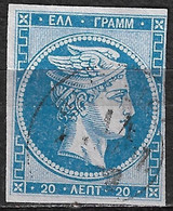 GREECE 1862-67 Large Hermes Head Consecutive Athens Prints 20 L Sky Blue Vl. 32 A / H 19 A - Gebraucht