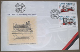 LETTERA  PUBBLICITARIA ROMANIA TRENI CON  FRANCOBOLLI COMMEMORATI TRENO 2002 - Postmark Collection