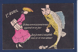 CPA Poisson D'avril Grivoise Type Sager Non Circulé Femme Women - Vissen & Schaaldieren