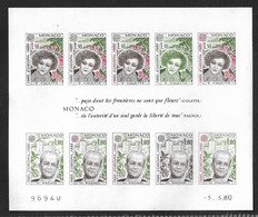 Monaco Bloc N°18** NON Dentelé Essai De Couleur Coin Daté. Europa 1980 (G.Colette, M.Pagnol). RARE. - Errors And Oddities